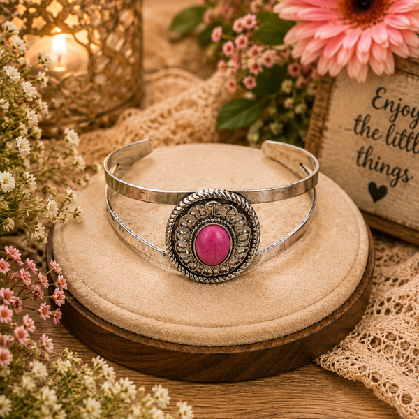 Fuchsia cuff bracelet