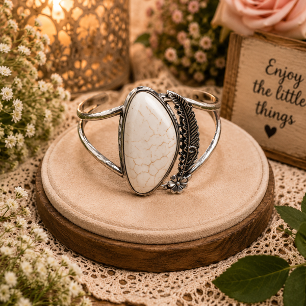 Natural marble cuff bracelet