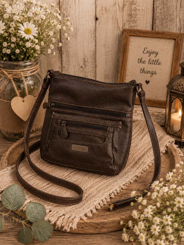 St. John's Bay brown leather crossbody