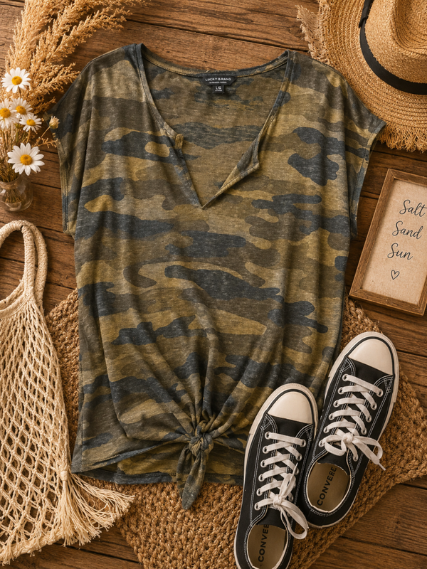 Lucky brand camo tee Size Large
