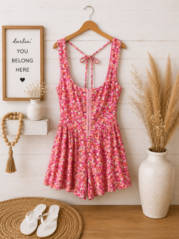 Wild fable pink floral jumpsuit Size Medium