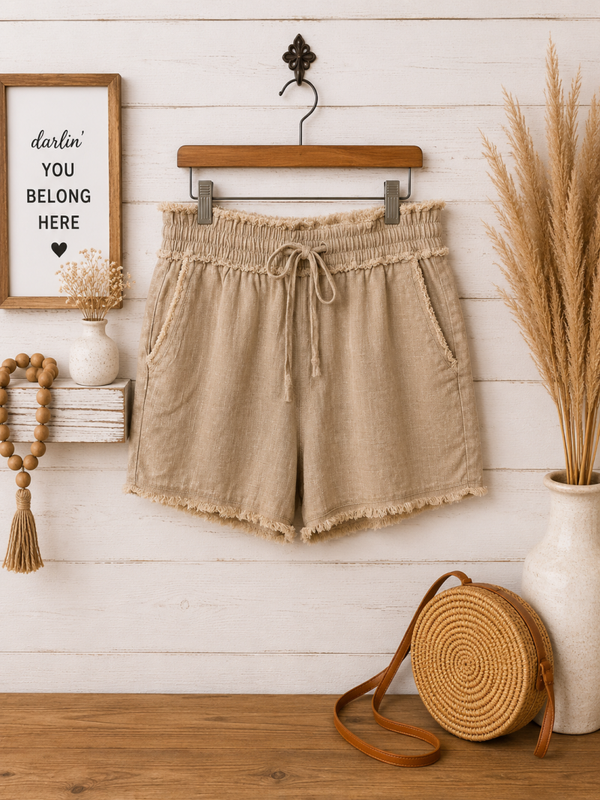 Zenana brown cotton shorts Size Medium