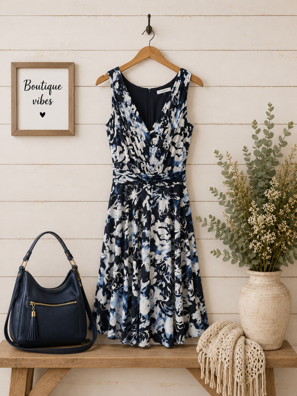 Simply Vera Wang black printed dress Size Medium