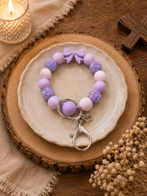 Purple key chain / bag charm