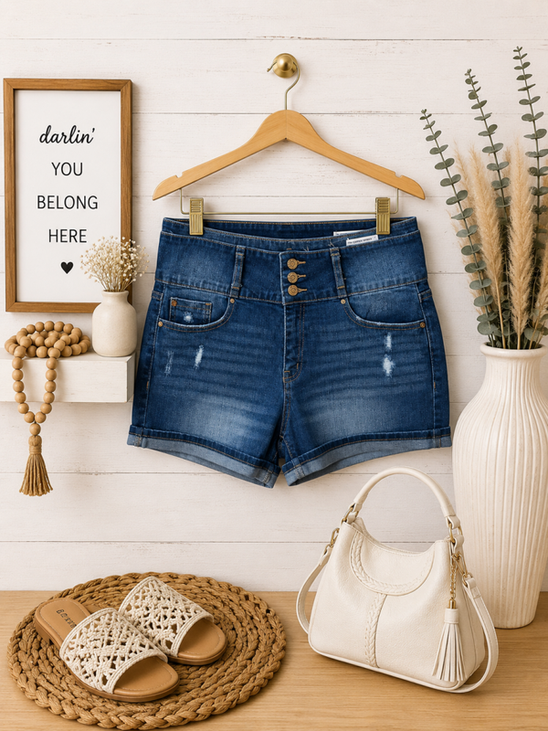 Enjean super high rise denim shorts Size Large