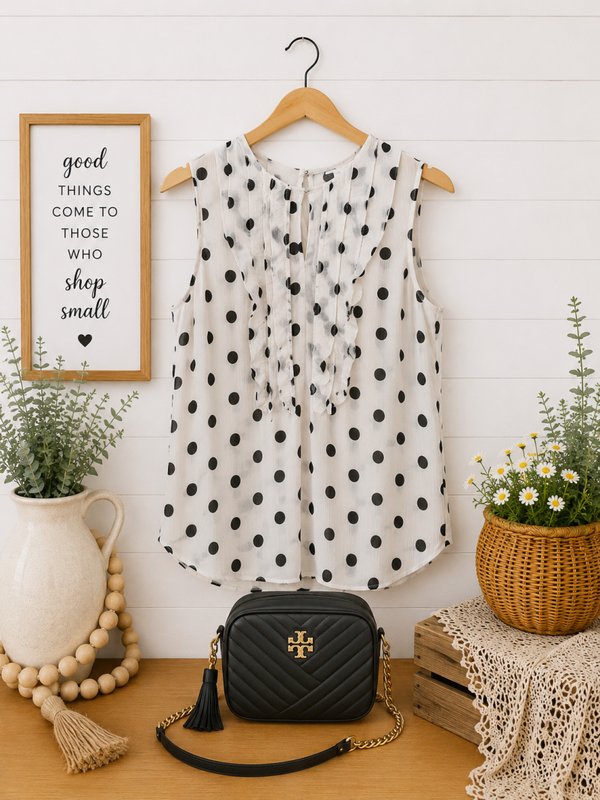 White house black market polka dot tank Size 12