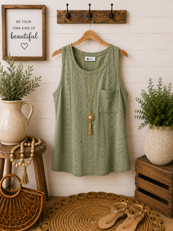 Runcati lt olive green tank with pocket Size XL