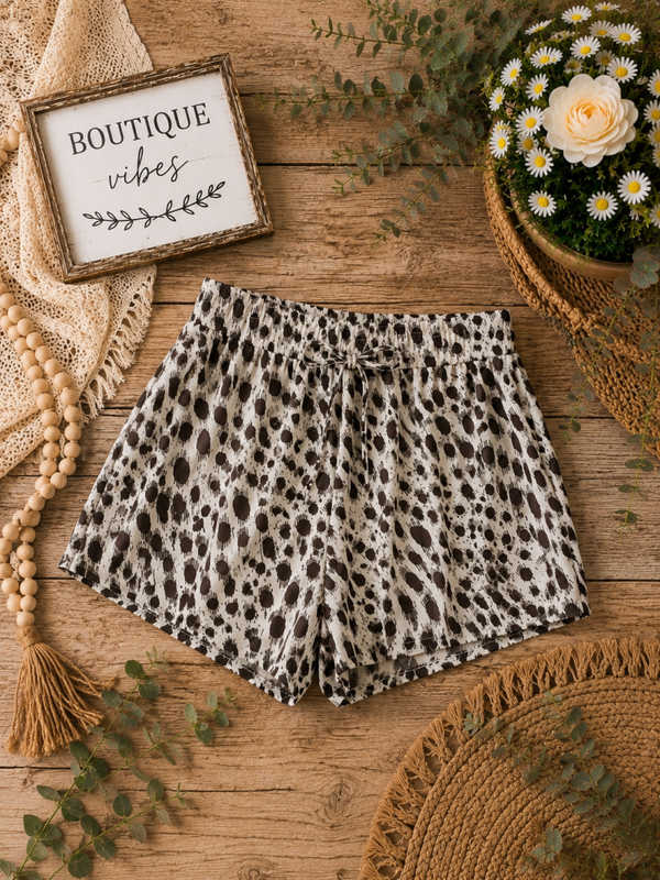 Express brown and white print shorts Size Medium