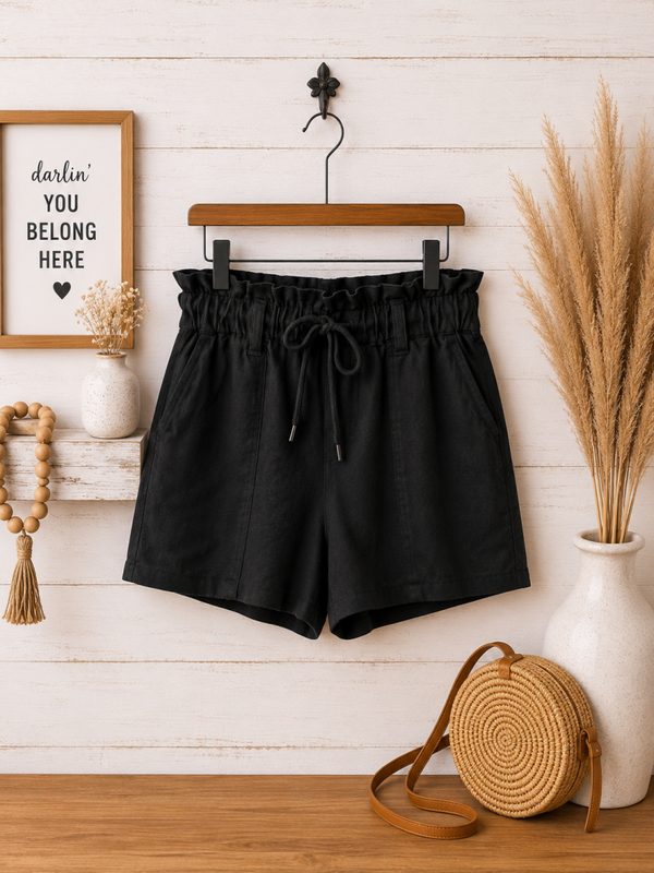 Risen black cotton shorts Size Small