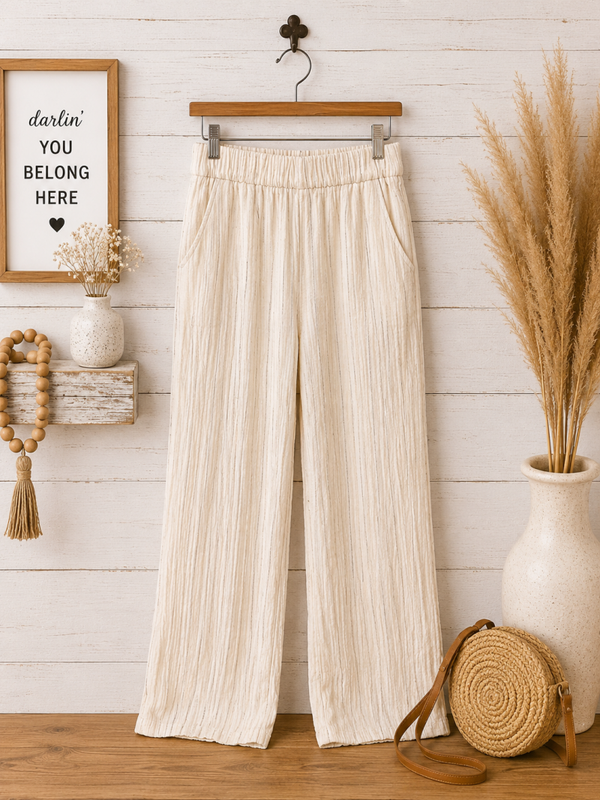 Wonderly beige striped linen pants Size 1X