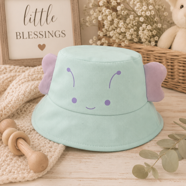 Mint Green butterfly bucket hat Size 3-4T