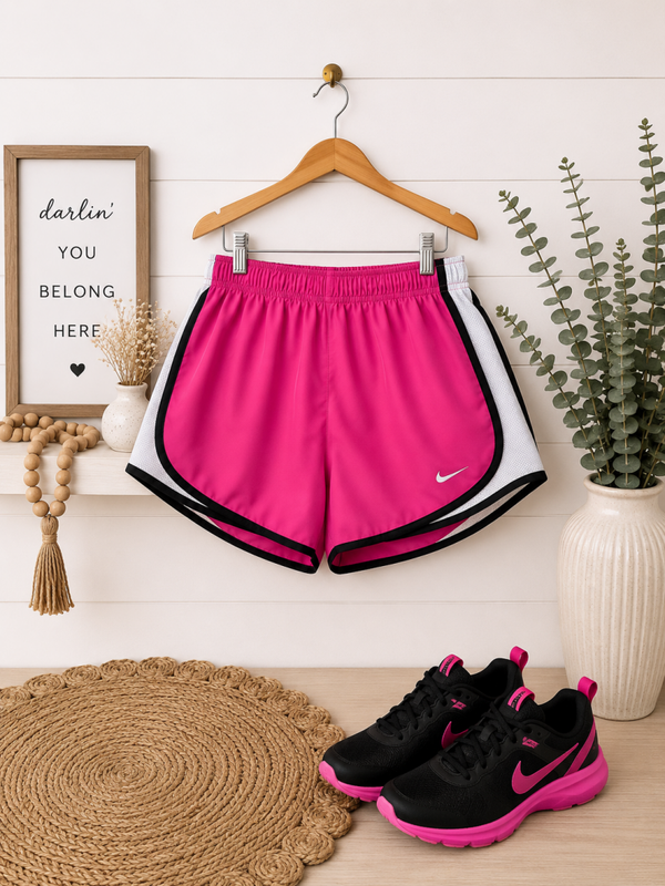 Nike pink & white sport shorts Size Small