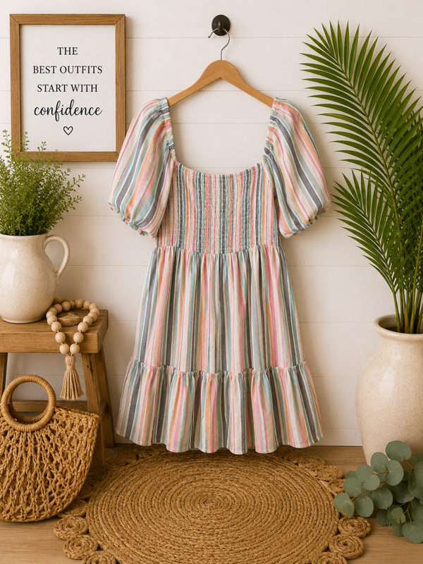 Emery Rose Striped cotton dress Size XL