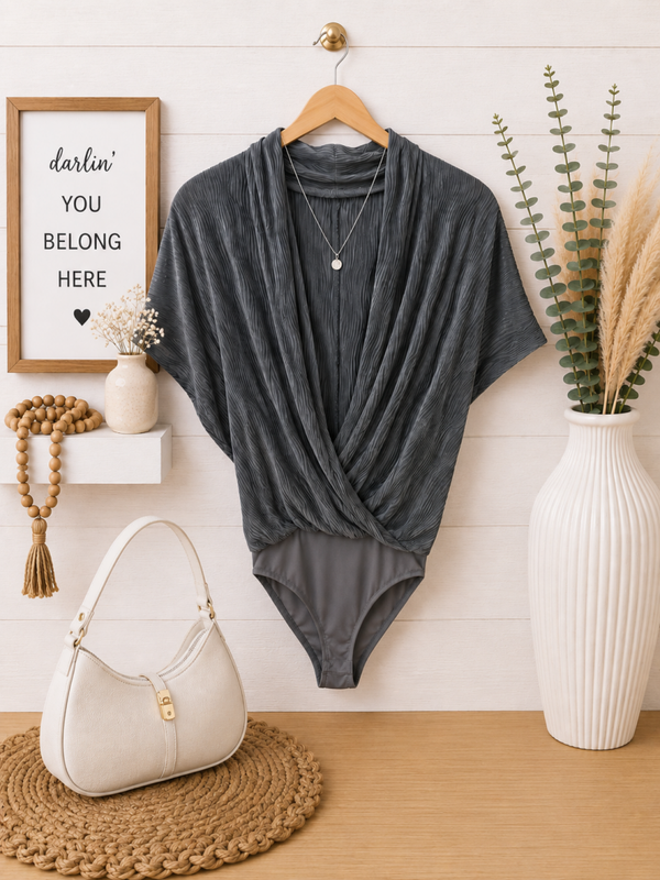 Buckle Grey Body suit Size Small