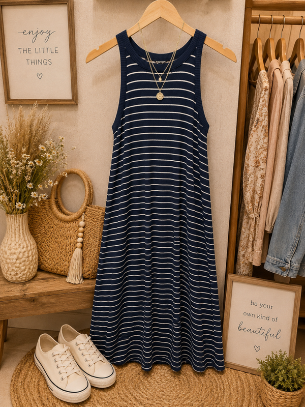 Old Navy striped tank dress Size Small