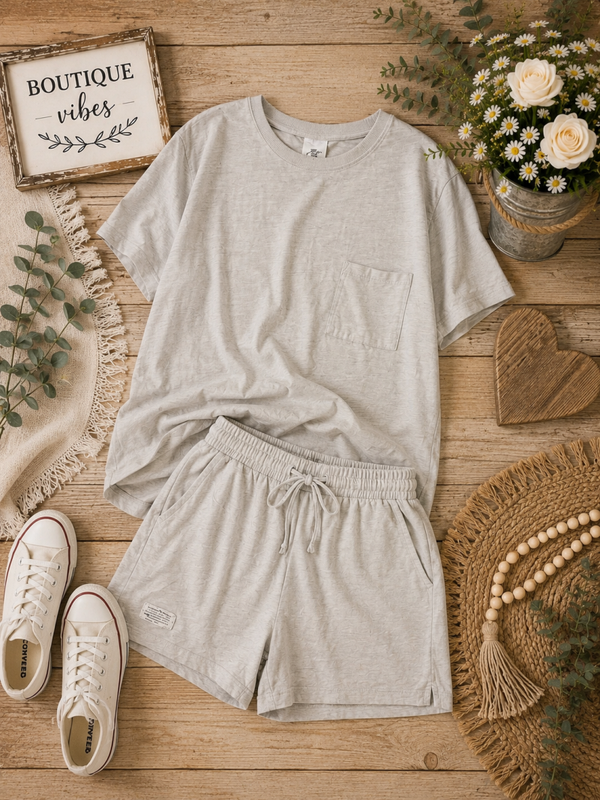 Grey short set Size Large