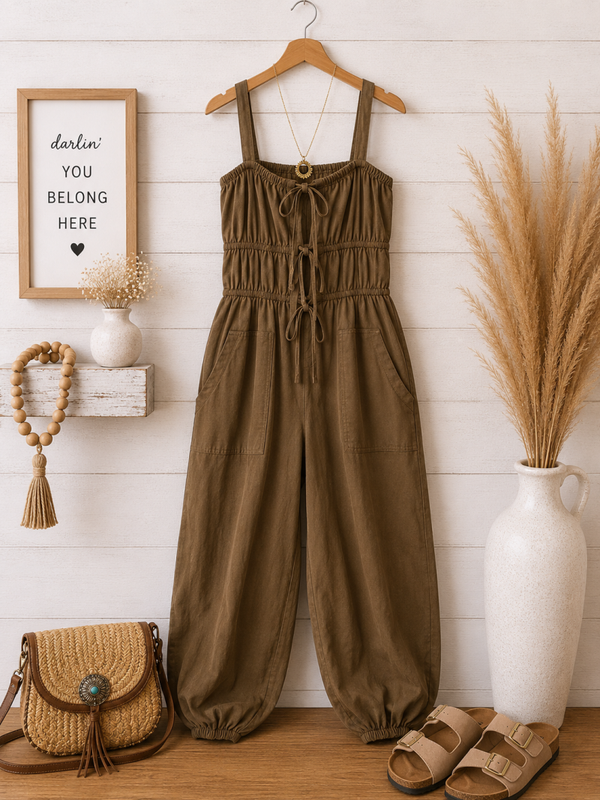 So Me brown jumpsuit Size Medium
