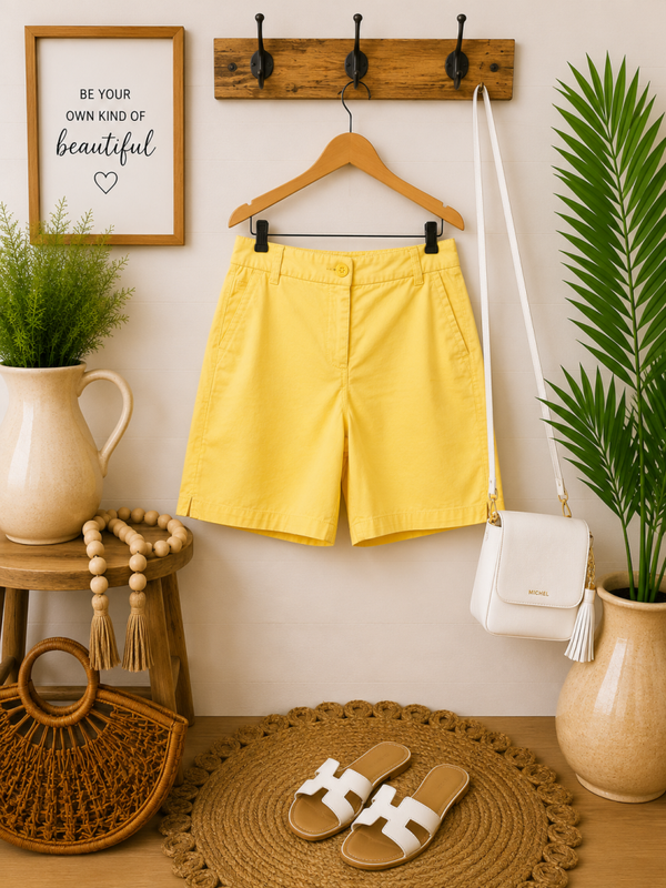 Crown & Ivy Caroline dress shorts yellow Size 6