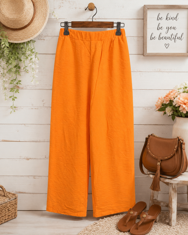 Sincerely Jewels orange linen pants Size Large