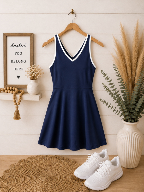 Jessica Simpson navy & white sports dress Size Medium