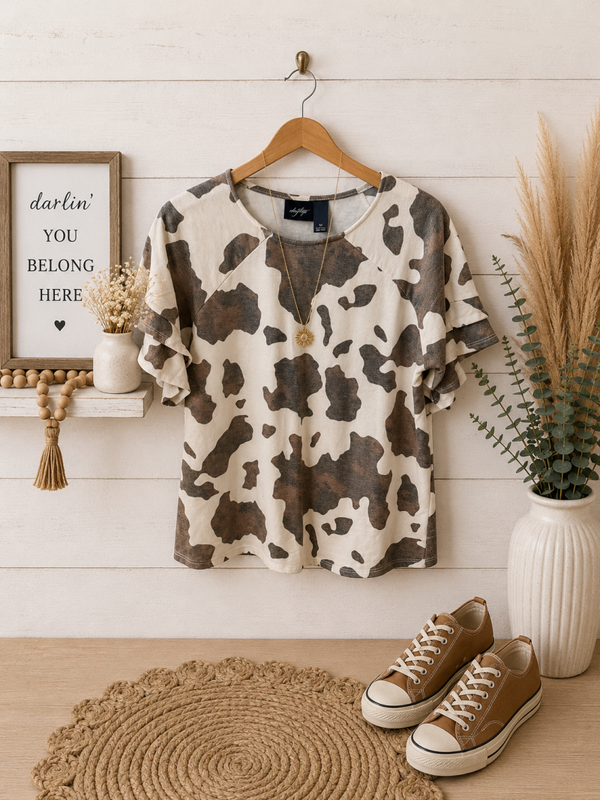 Daytrip cow print top Size Medium
