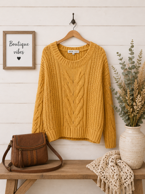 Absolutely famous mustard colored sweater Size XL