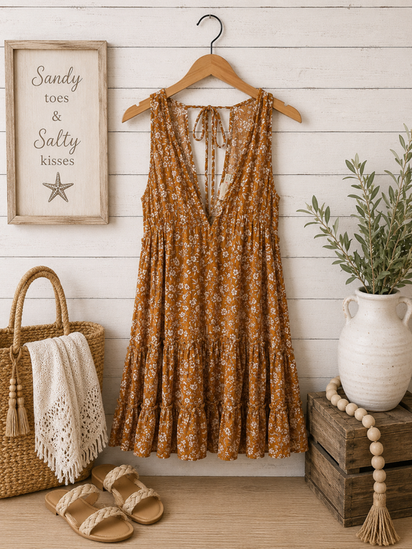 Millibon floral v-neck tank dress Size Medium