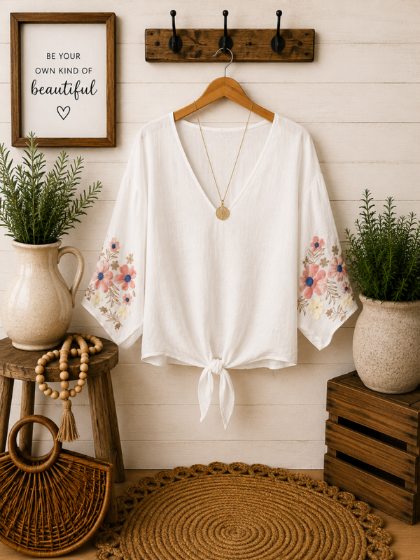 Olivia Martin bell sleeve crochet top Size XL
