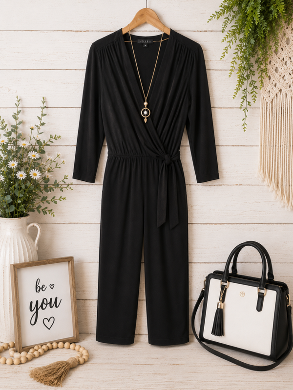 Tiana B. Long black jumpsuit size 1X