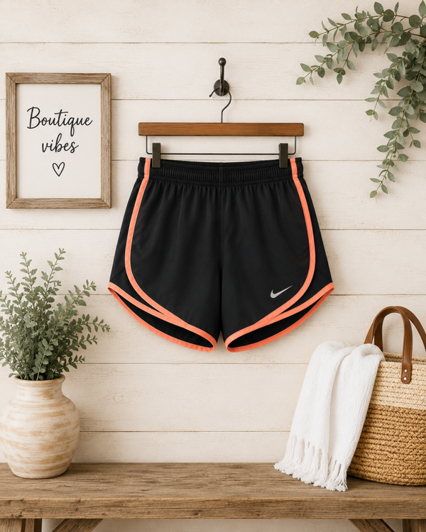 Nike sport shorts black Neon Orange Size Small
