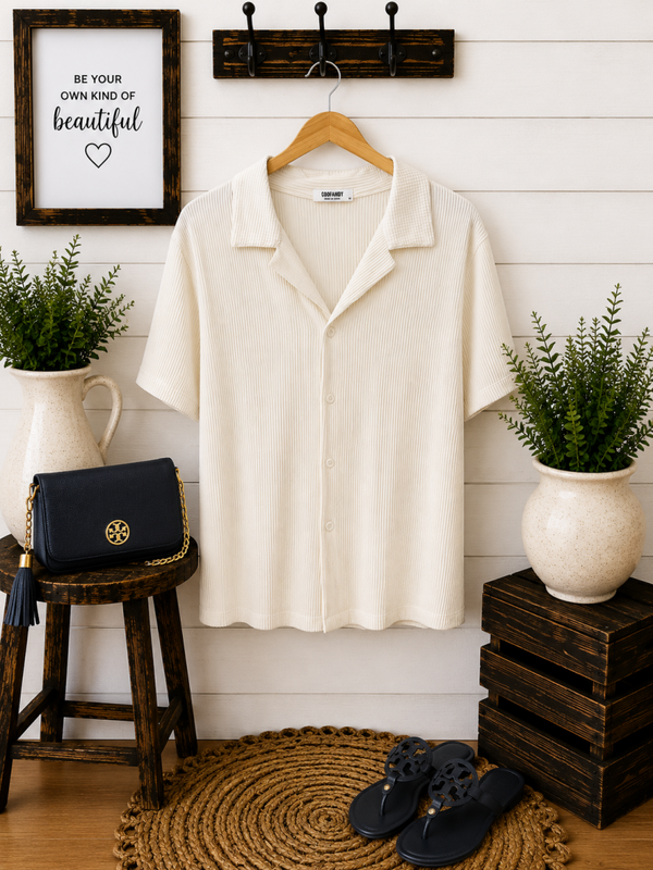 Goofandy button up cream top Size Small