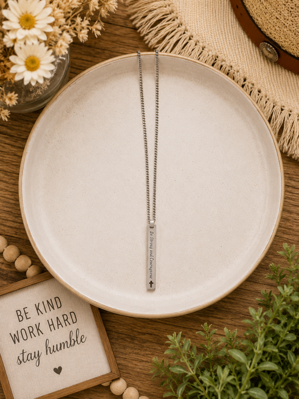 Be strong & courageous necklace