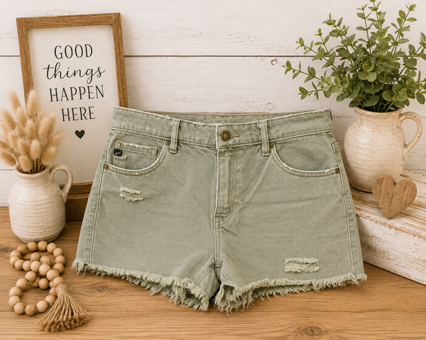 Kancan green denim shorts Size 9/28