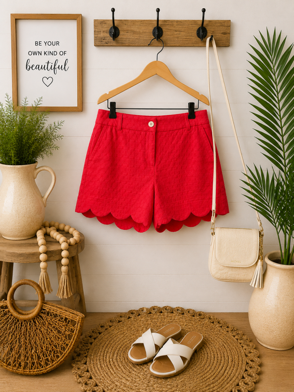 Crown & Ivy Shelby red shorts Size 6