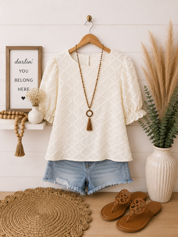 A. Calin off white dress top Size Medium