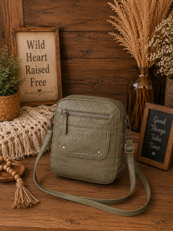 Beuno army green crossbody purse