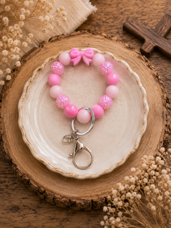 Pink key chain / bag charm