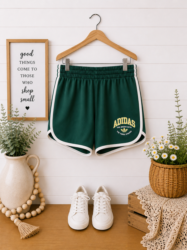 Adidas Green sports shorts Size Medium