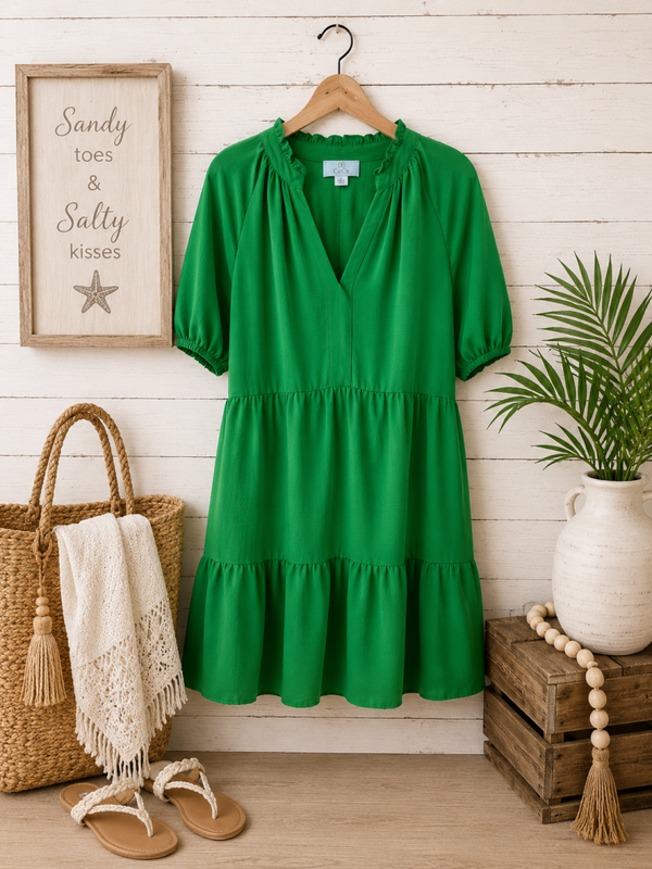 CeCe green ruffle dress Size 3XL