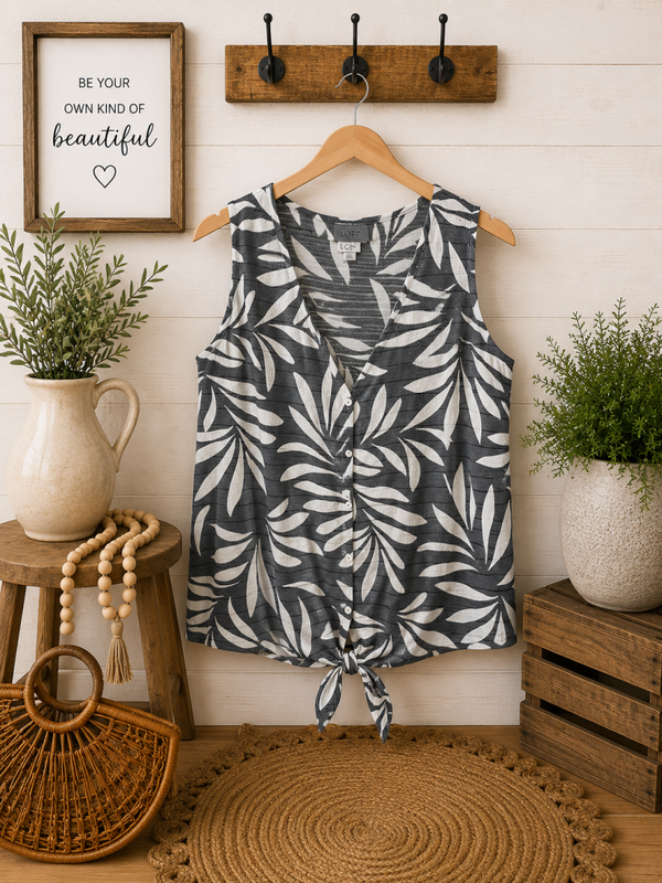 Loft Grey & White tank Size XL