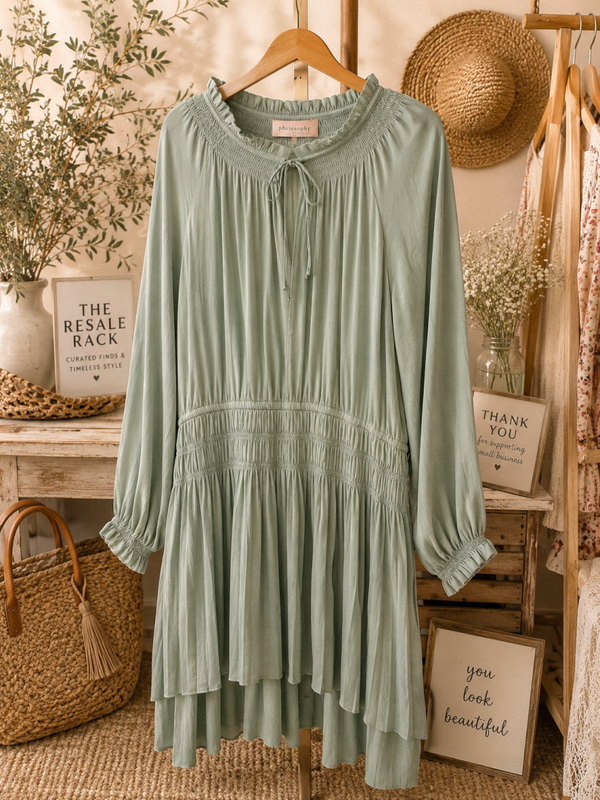 Philosophy green mid length dress Size XL NWT