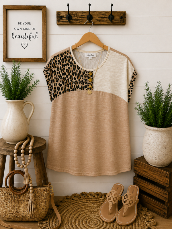 Anneliege Cheetah print top Size Small