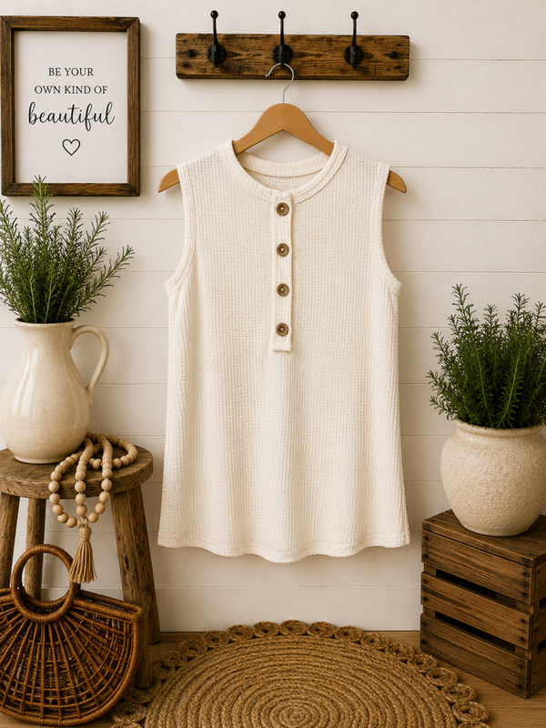 Hemish Tan waffle tank Size Large
