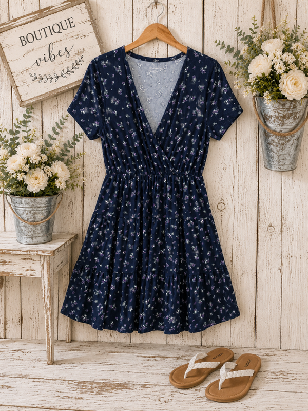 No bounds Navy flower print dress Size Medium