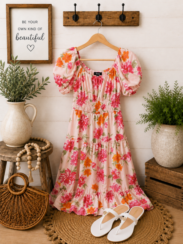 Trixxi pink floral maxi dress Size Medium