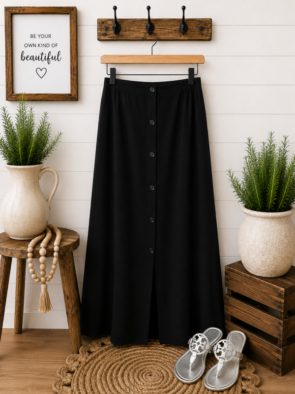 Dana Taylor black maxi skirt Size XL