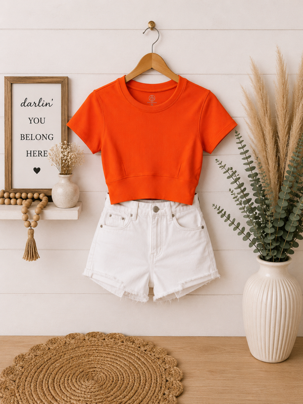 Move theology orange sports top Size Medium