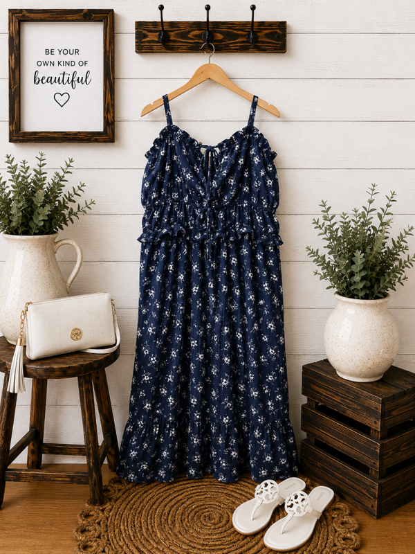Celebrity Pink navy & white maxi dress Size XL