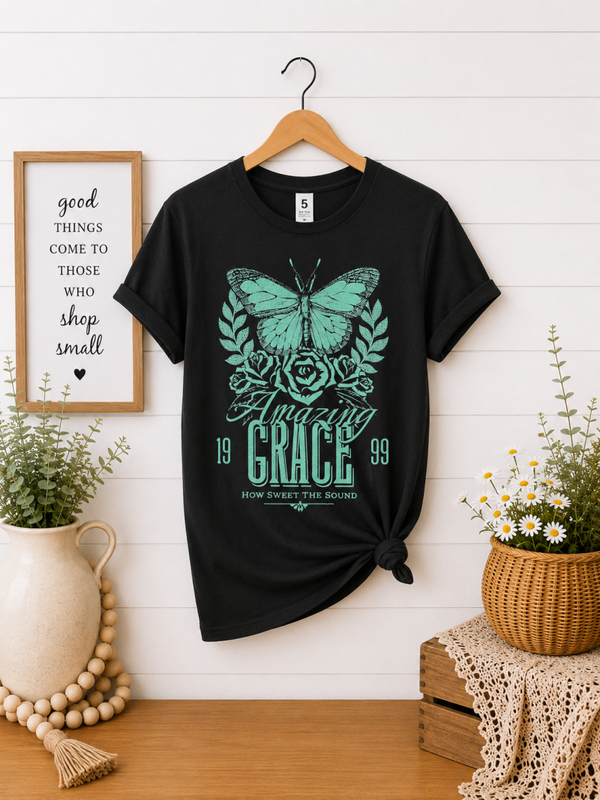 Black Amazing Grace tee Size Medium