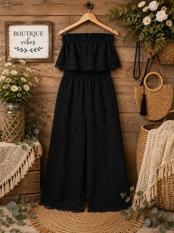 Top Shop black crochet halter jumpsuit Size 10